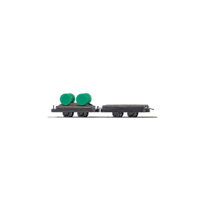 Busch 12205 Plattform- u. Fasswagen H0