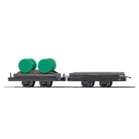 Busch 12205 Plattform- u. Fasswagen H0