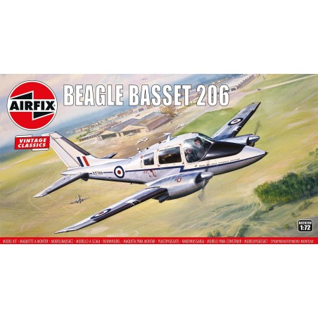 Airfix A02025V 1/72 Beagle Basset 206. Plastikmodellbausatz eines britischen leichten Propellerflugzeugs aus den 1960er Jahren m
