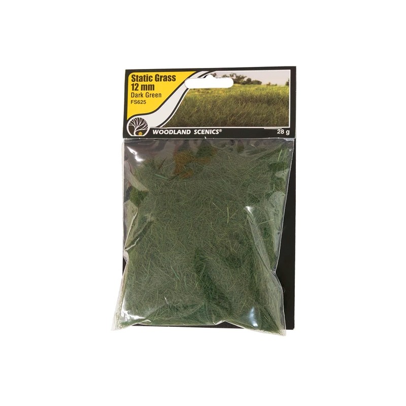 Woodland WFS625 12mm Static Grass Dark Green