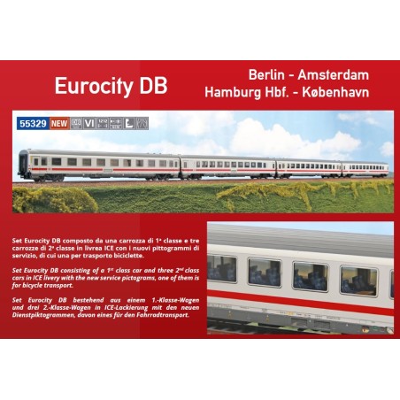 Acme 55329 EC-Set Berlin - Amsterdam - Hamburg - Kopenhagen DBAG, 4-teilig Epoche 6