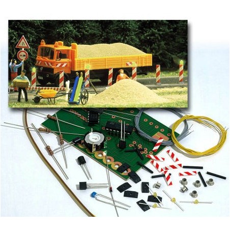 Busch 5917 Super-Baustellenblitz HO - Warnblitzlicht Mit Verkehrszeichen